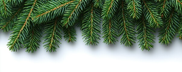 Obraz premium Festive Fir Branches Border Christmas Winter Holiday Green Nature