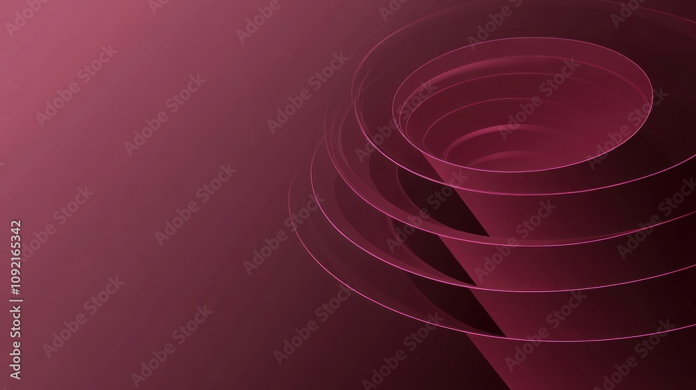 Aufkleber Abstract design featuring layered curves in a gradient of deep pink hues.