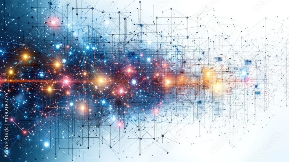 Poster global network connection digital data stream technology background