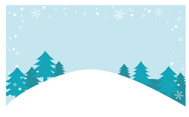 冬の山のイラスト背景素材