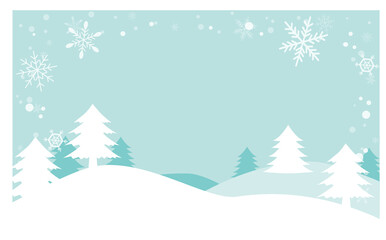 冬の山のイラスト背景素材