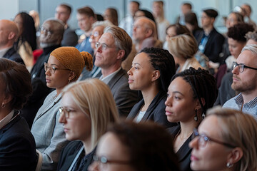 Diverse group of professionals attending a seminar