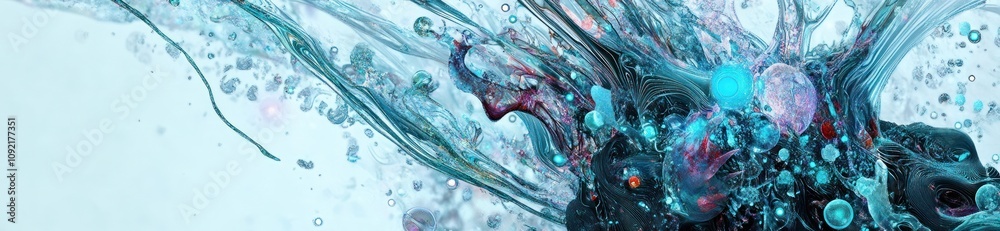 Leinwandbilder Abstract splash of colors with fluid dynamics creating a vibrant visual effect.