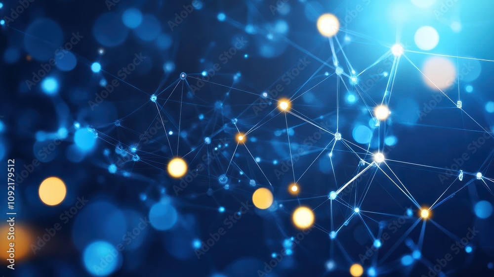 Poster digital abstract technology background with lights and data representing future cyber network securi