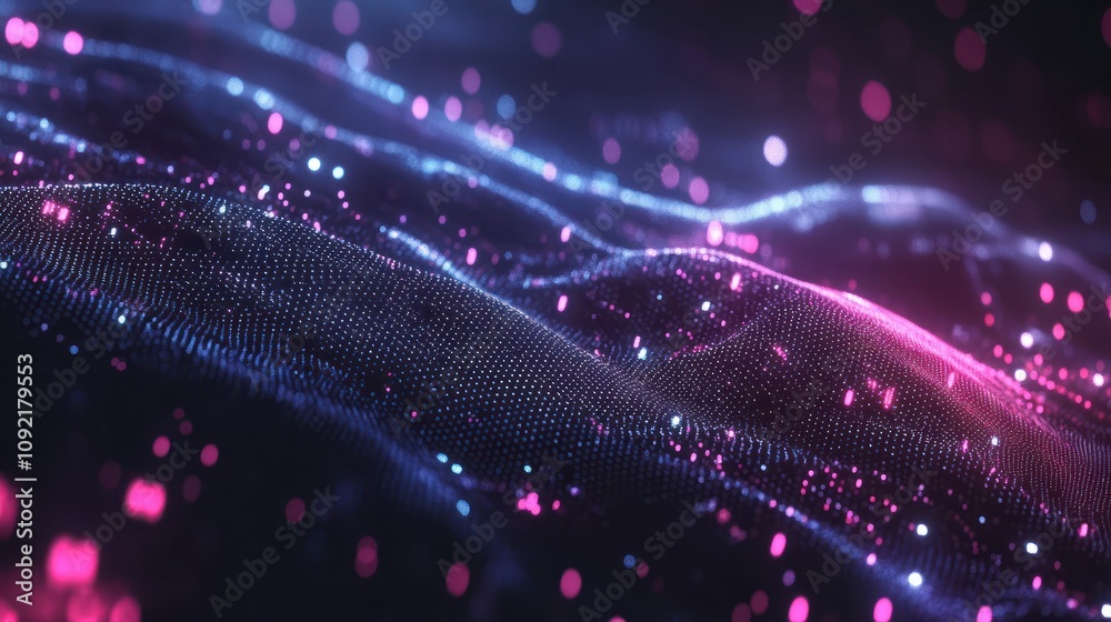 Poster digital abstract technology background with lights and data representing future cyber network securi