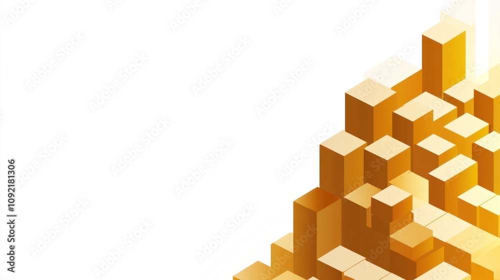 Aufkleber abstract illustration of geometric shapes in shades of yellow, suggesting growth and structure.