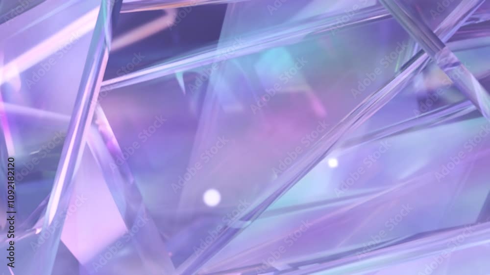 Poster modern background with polygonal crystals. a geometric gem surface designed in abstract 3d. loop ani