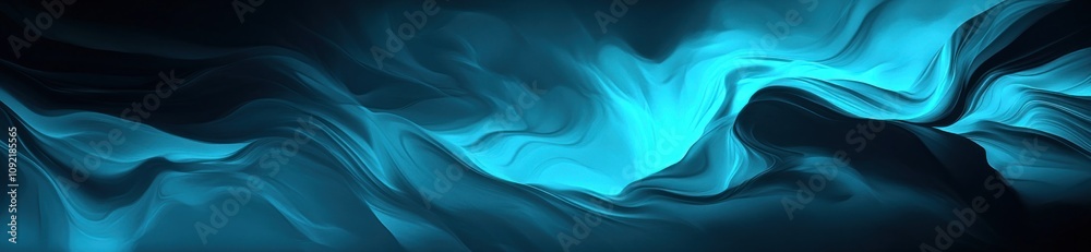 Poster Abstract swirling blue waves creating a tranquil and dynamic visual effect.