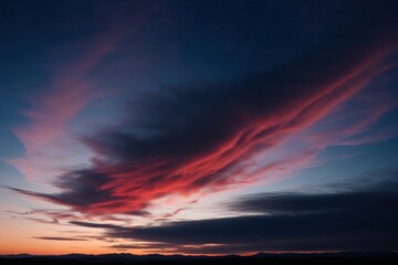 Fototapeta premium Stunning Dusk Sky Featuring Vibrant Clouds and Dreamlike Shapes
