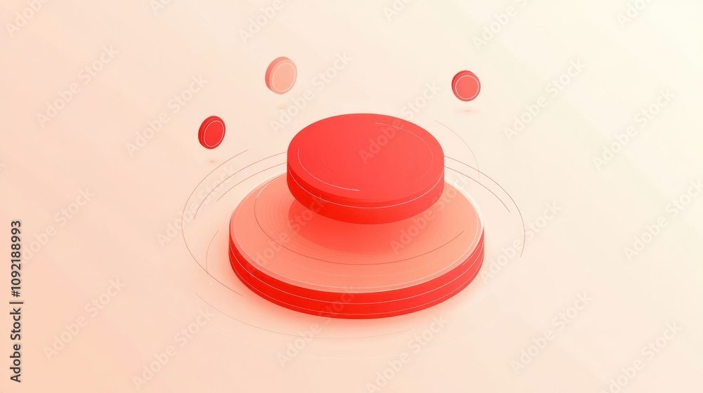Leinwandbilder abstract design featuring layered red circles with a gradient background.