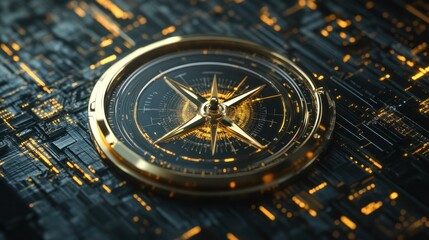 The digital compass: A strategic explorer for businesses, Vision crisis, Mission path, Agency creative, Digital strategy, Market decision, Achievement strategy, Financial stock, Company vision