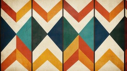 Vibrant geometric patterns art studio graphic design creative space aesthetic appeal