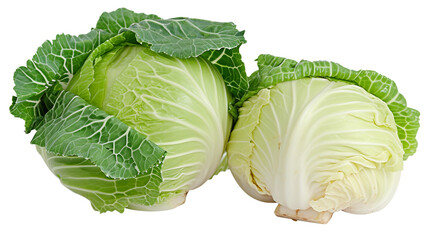 Fototapeta premium Fresh green cabbage isolated on white background
