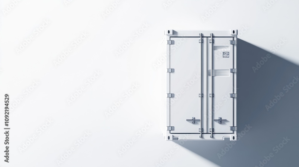 Poster A minimalist shipping container viewed from above, emphasizing structure and design.