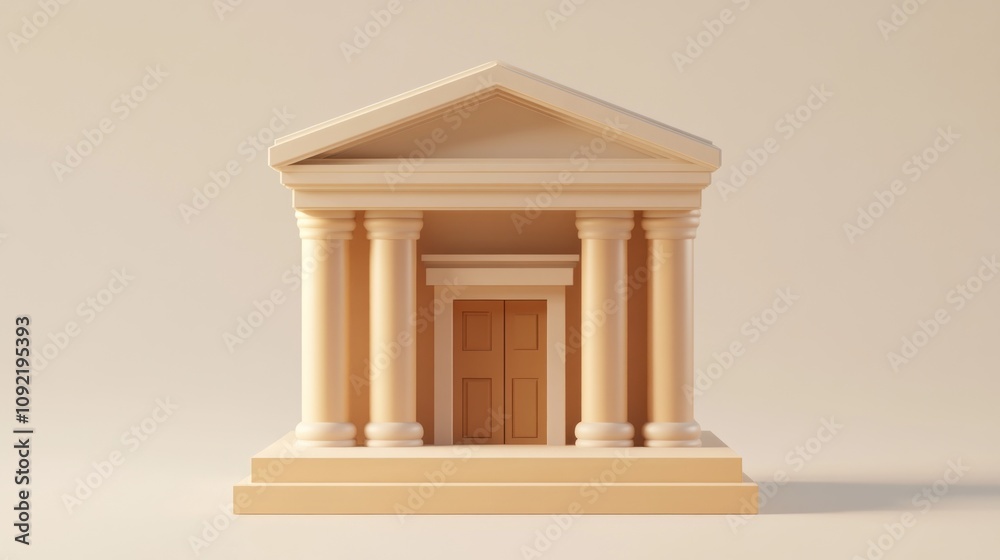 Aufkleber a simple, stylized representation of a classical building with columns and a central door.