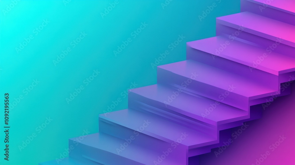Aufkleber A stylized staircase with a gradient background, emphasizing a modern and abstract design.