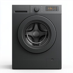 Black Front-Loading Washing Machine: A sleek and modern black front-loading washing machine, a symbol of efficiency and cleanliness in any laundry room.  
