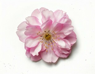 Fototapeta premium Delicate pink flower blossom with soft petals and intricate details.