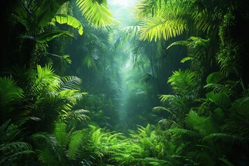 Exploring the vibrant greenery of a lush tropical rainforest nature's hidden gem