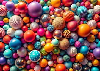 Fototapeta premium Abstract Background Featuring Colorful Balls in a Dynamic Composition, Perfect for Modern Art, Design Projects, and Creative Visuals in Digital and Print Media