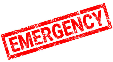 Emergency red rubber stamp on white background. Emergency stamp sign. Emergency stamp.