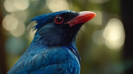 Vivid Blue Magpie Close-Up in Taiwan Nature