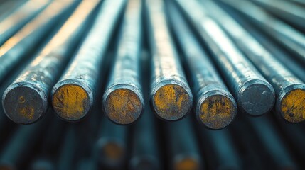 Row Metal Rods Background