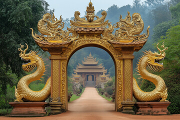 golden dragon statue