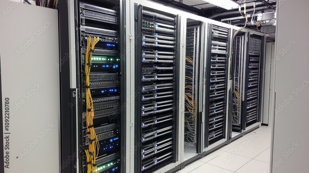 Poster modern server room data center network technology