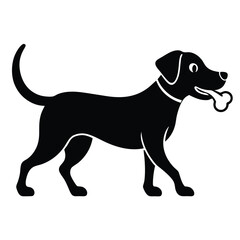 Dog Strolling with Bone.