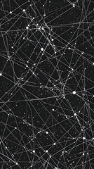 Naklejka premium Cosmic Network of Interconnected Stars and Lines in Abstract Space Illustration