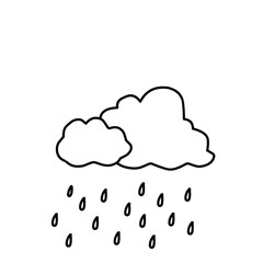 Raining Cloud Outline 