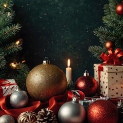 Christmas in the night house decoration