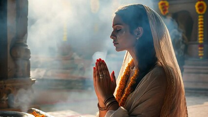 Talking humbly about sacred mantras and demonstrating love and devotion during worship