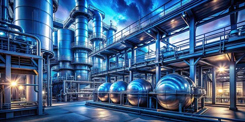 Fototapeta premium A futuristic symphony of steel pipes, fueling the future.