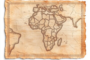 A vintage map of Africa with sepia tones and intricate borders, giving an antique aesthetic