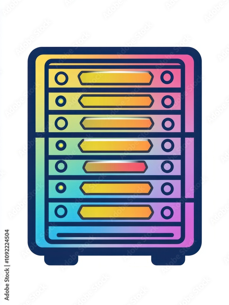 Poster server multi color style icon. simple thin line, outline of internet things icons for ui and ux, web