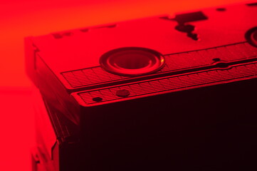 Modern technologyc industry, VHS cassette close-up