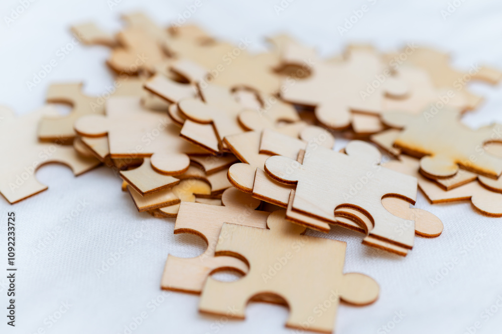 Poster puzzle assembly event home office creative activity indoor environment close-up view business focus 