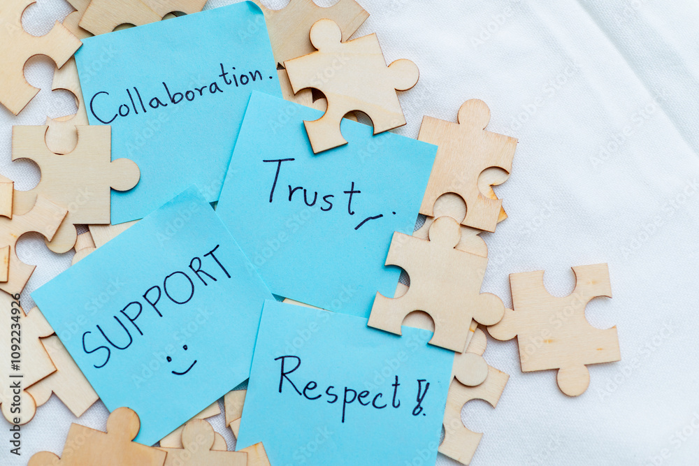 Leinwandbilder business collaboration event building trust and respect in a team environment with supportive messag