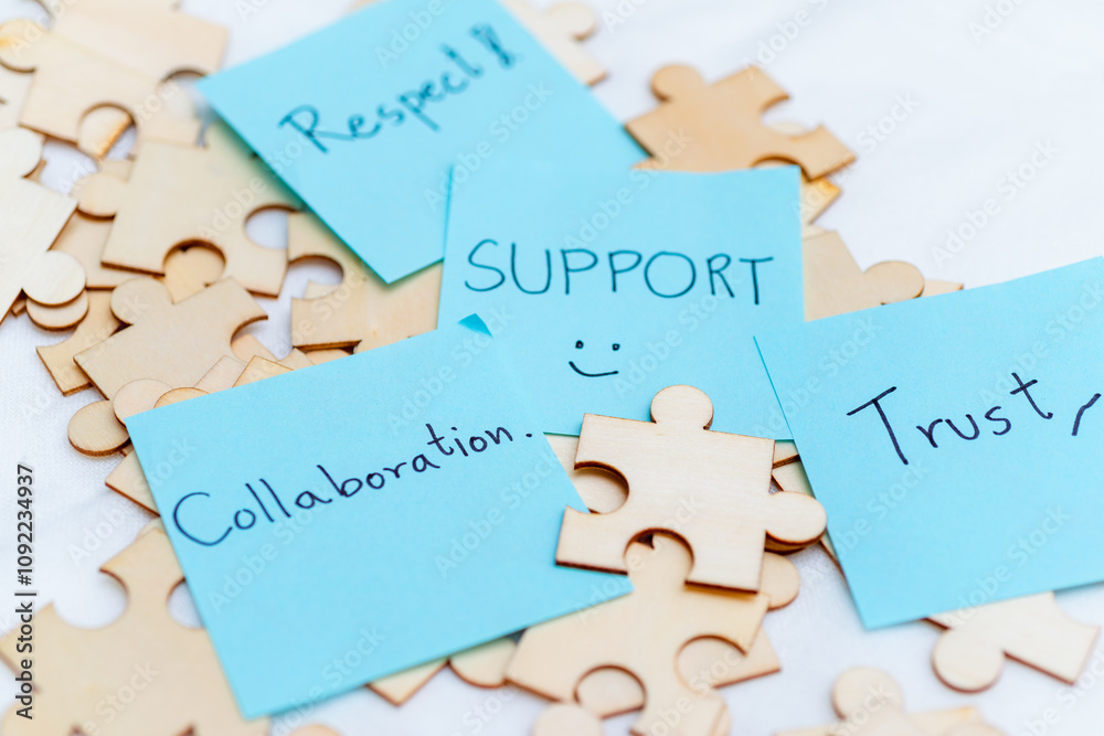 Aufkleber Business support strategies building trust and collaboration in team environments