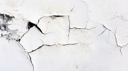 Obraz premium Old concrete wall textures, white-black-gray, cracks, abstract background, Urban palimpsest reveals layers of history etched in monochrome and decay, Macro photography uncovers miniature mountain