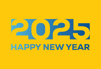 Happy New Year from the 2025 design mockup for Christmas. Holiday Greeting Card for the 2025 year - Vector Stock Illustration