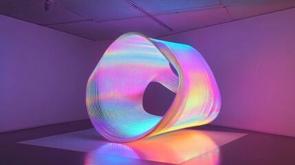 shimmering holographic gradients form mesmerizing, otherworldly textures, Prismatic sheets of light bend and refract, creating a portal to iridescent alternate dimensions, Digital rainbows pulse with