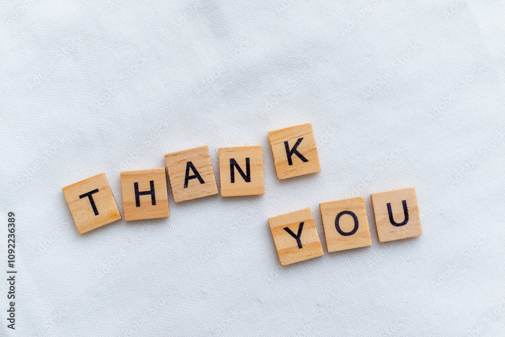 Poster thank you message expressing gratitude in a business context home environment minimalist style close