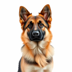 Fototapeta premium Cute Shepherd dog posing isolated over white background