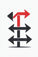 Icon in glyph design representing various decision routes.