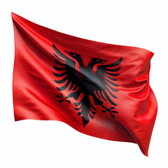 Albania flag on white background