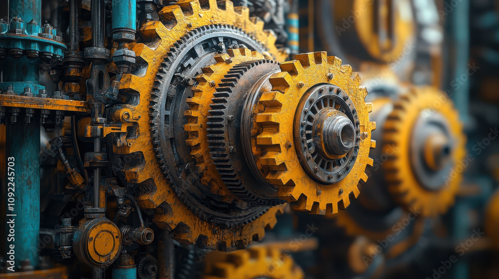 Poster visualizing the engineering process a comprehensive overview of mechanical systems and design innova