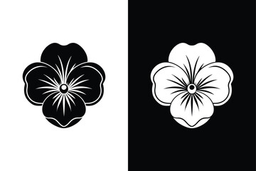 Pansy Flower Silhouette Icon. A Classic Floral Design